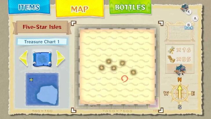 Five-Star Isles Submarine Heart Piece map location