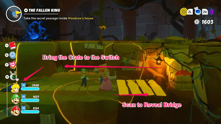 6 Mario Rabbids Sparks of Hope - The Fallen King Crate and Hidden Bridge