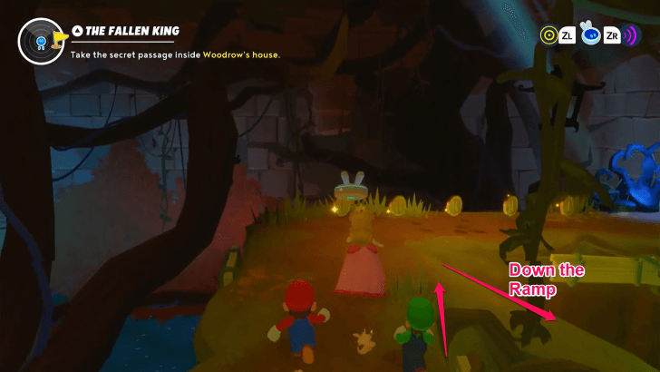 5 Mario Rabbids Sparks of Hope - The Fallen King Down the Ramp