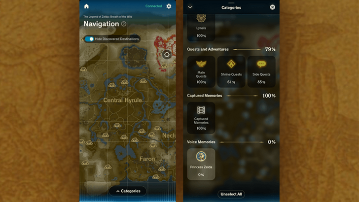 Voice Memories in Navigation Menu