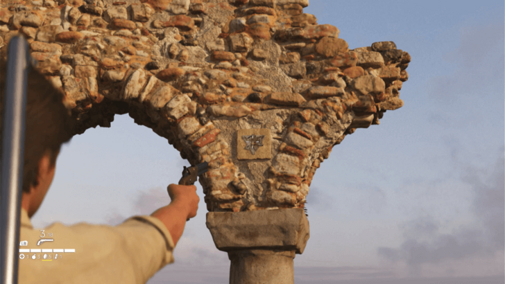 Trinacria 53 Found on a wall of a ruins on top of a cliff over the city in Porto Almaro. Overworld Location