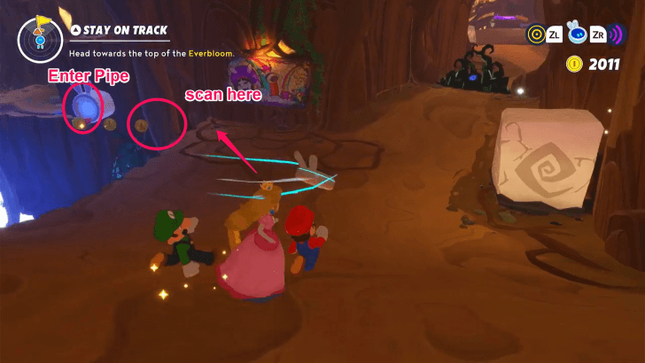 Mario Rabbids Sparks of Hope - 4 Stay on Track Scan First Bridge