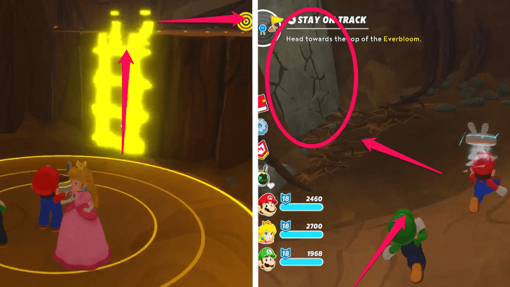 Mario Rabbids Sparks of Hope - 6 Stay on Track Cracked Wall