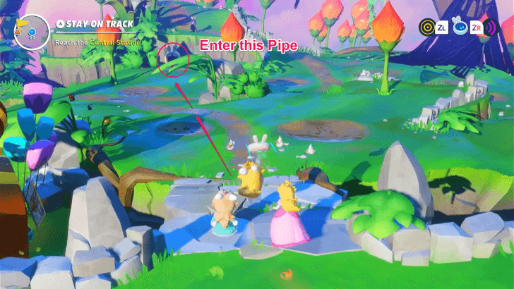 Mario Rabbids Sparks of Hope - 21 Stay on Track Head to Station Enter Pipe