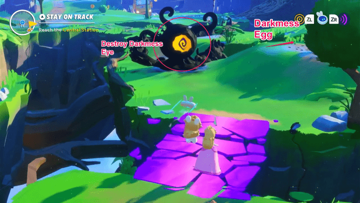 Mario Rabbids Sparks of Hope - 24 Stay on Track Destroy Darkmess Eye to Head to the Station