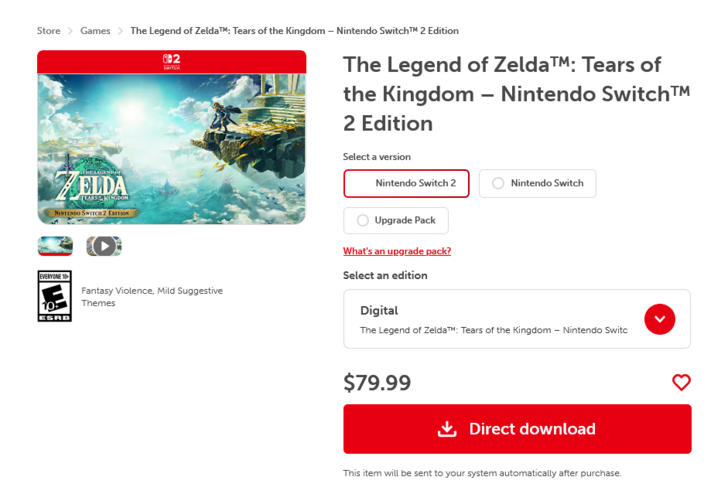 Purchase the Switch 2 Edition