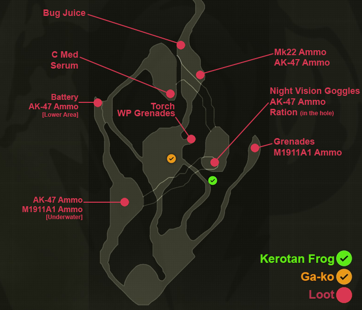 Chyornaya Peschera Cave Branch Loot Map - Operation Snake Eater