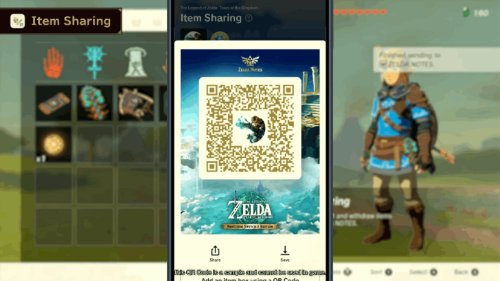 Use Zelda Notes to Deposit and Withdraw Items