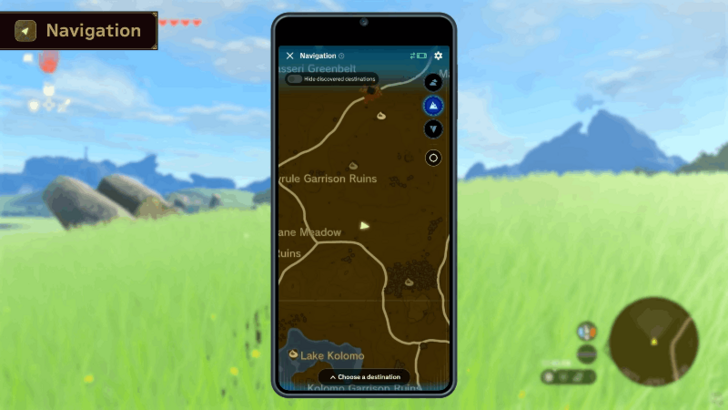 Tap Categories to Choose a Point of Interest to Track