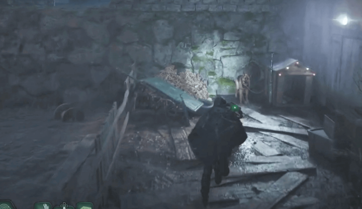 Finding the dog tied up beside his doghouse