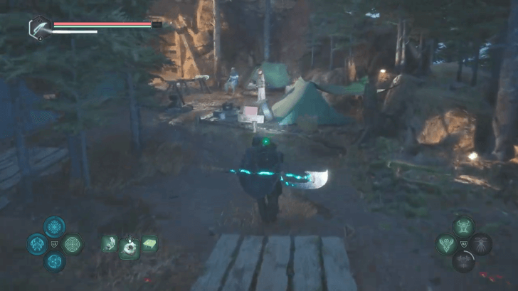 Talking to the elderly couple in Vyssa Hills Refugee Camp