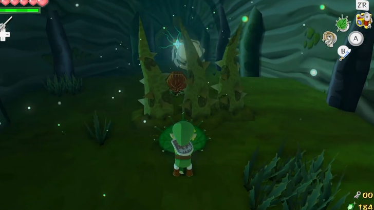 blowing the Deku Nut to the other side