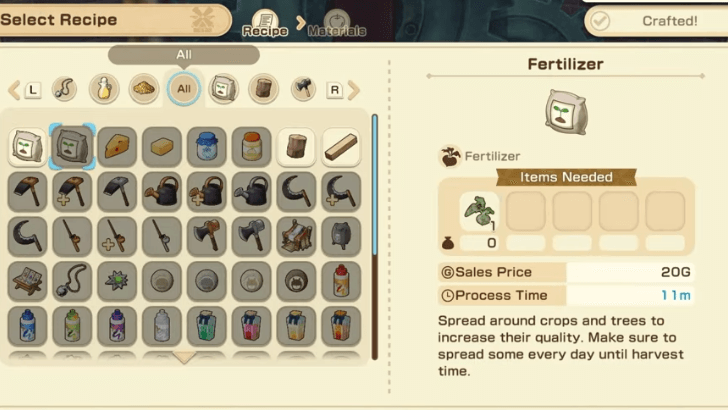 Story of Seasons Grand Bazaar - Crafting