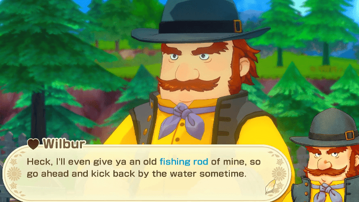 Story of Seasons Grand Bazaar - Receive Fishing Rod from Wilbur