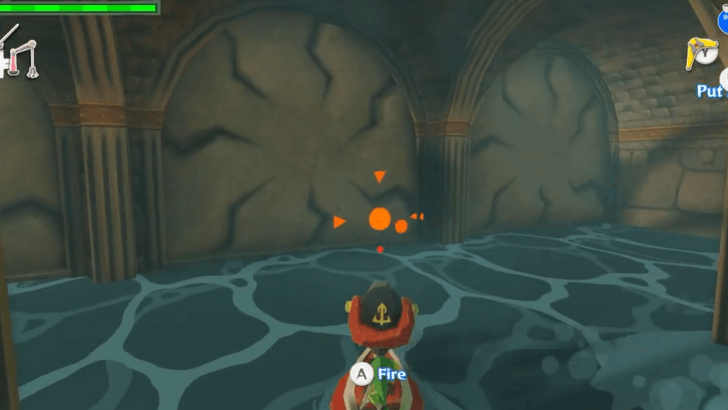 Destroy the weak walls to the left