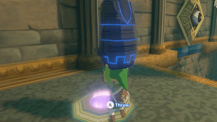 Place down the statue on the button