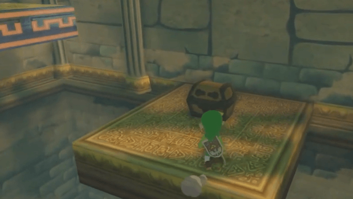 Land on the platform with the chest