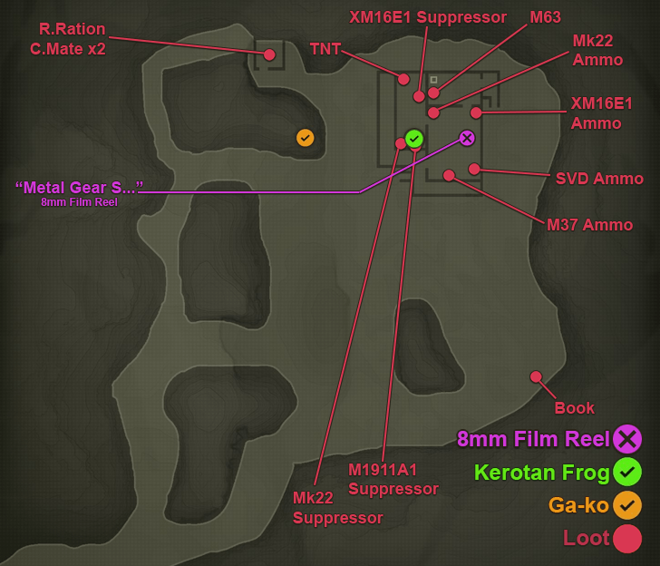 Svyatogornyj East 1F Loot Map - Operation Snake Eater