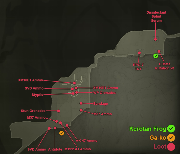 Krasnogorje Mountainside Loot Map - Operation Snake Eater