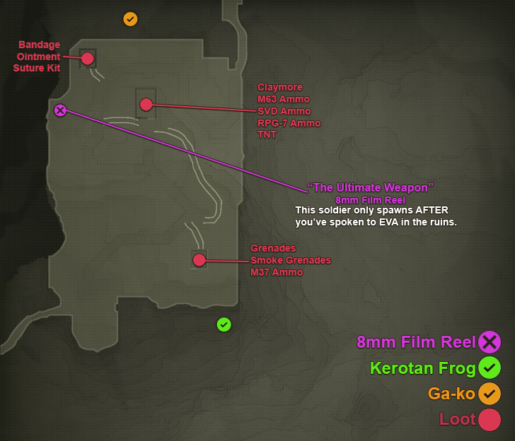 Krasnogorje Mountaintop Loot Map - Operation Snake Eater