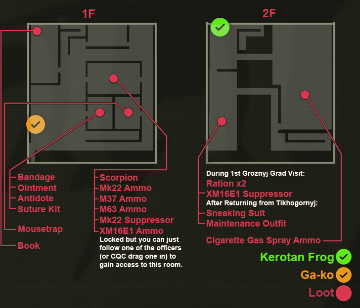 Groznyj Grad Weapons Lab East Wing Loot Map - Operation Snake Eater