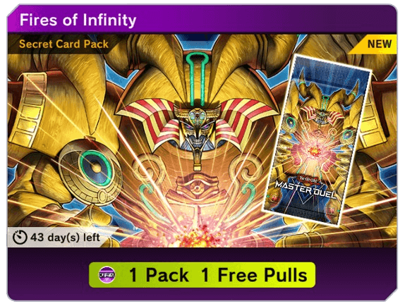 Master Duel - Fires of Infinity Secret Pack Free Pull in Shop