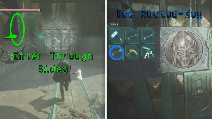 Righteous Protection - Enter Through Sides and Unlock Door with the Rusted Key