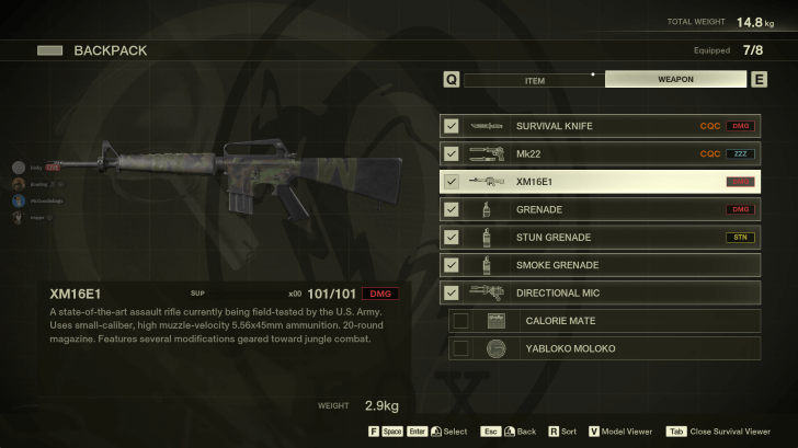 MGS - Backpack Weapon Equip