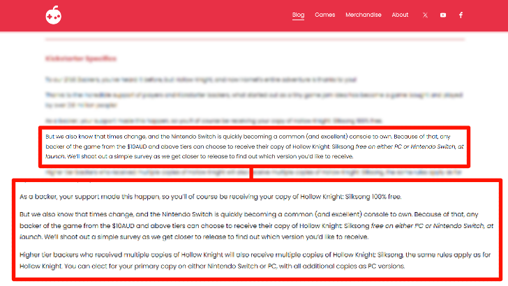 Kickstarter Supporters Will Receive Silksong for Free