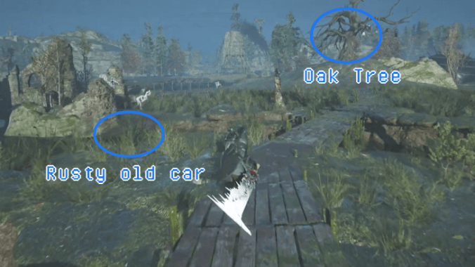 Hell is Us - Examine the rusty old car near the oak tree