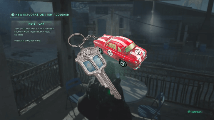 Hell is Us - Take the Keys - Car from the balcony in Vitalis