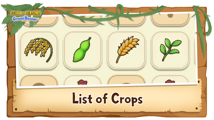 Story of Seasons Grand Bazaar - List of Crops