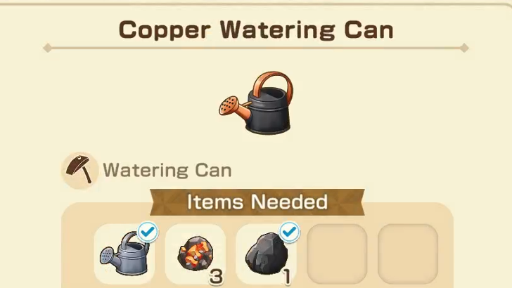 Story of Seasons Grand Bazaar - Upgrade Watering Can with Ores in Windmill