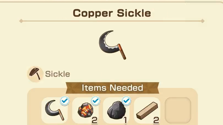 Story of Seasons Grand Bazaar - Upgrade Sickle with Ores in Windmill