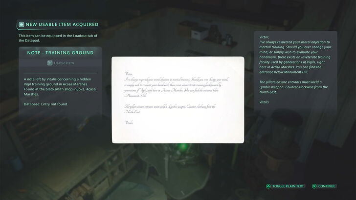 How to  UseNote - Training Ground