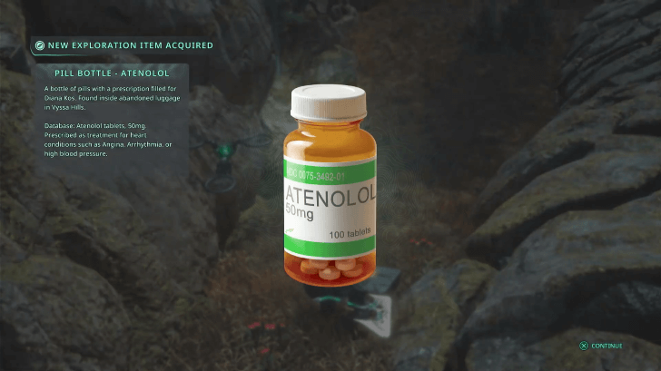 Hell is Us - Pick up the Pill Bottle - Atenolol at the side of a hill