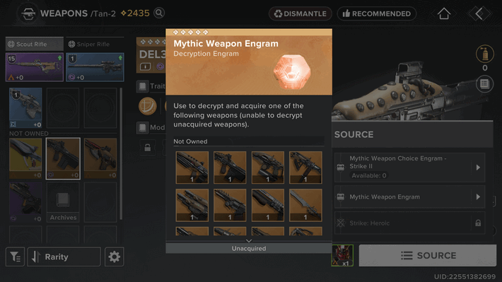 Mythic Weapon Engram