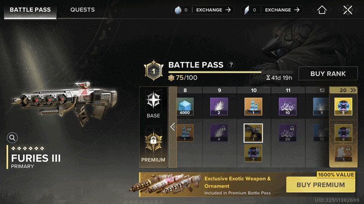 Exotic Weapon BP Reward