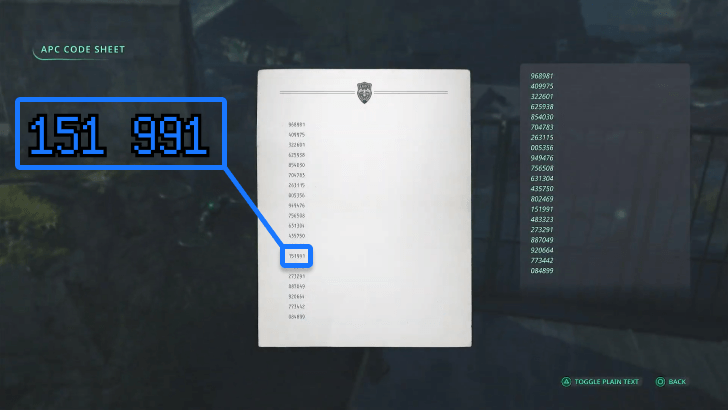 Observation Outpost 08 - Correct Code to Gate