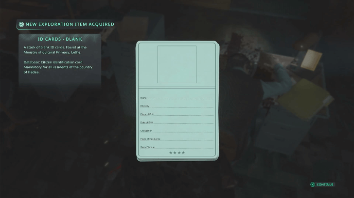 Hell is Us - Go to Office 112 and take the ID Cards - Blank behind the table