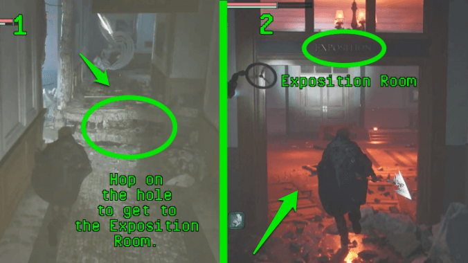 Hell is Us - Hop on the hole and enter the Exposition Room to get to the Office Rooms