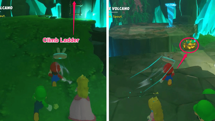 Mario Rabbids Sparks Of Hope - 31 Uncork The Volcano Climb Ladder Get Crate