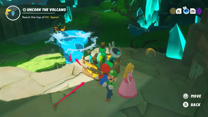Mario Rabbids Sparks Of Hope - 32 Uncork The Volcano Crate on Top of Geyser Below Ledge