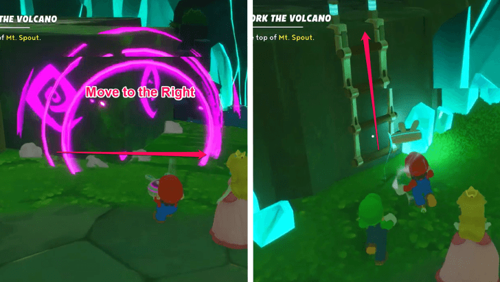 Mario Rabbids Sparks Of Hope - 29 Uncork The Volcano Sonic Block to the Right Climb Ladder