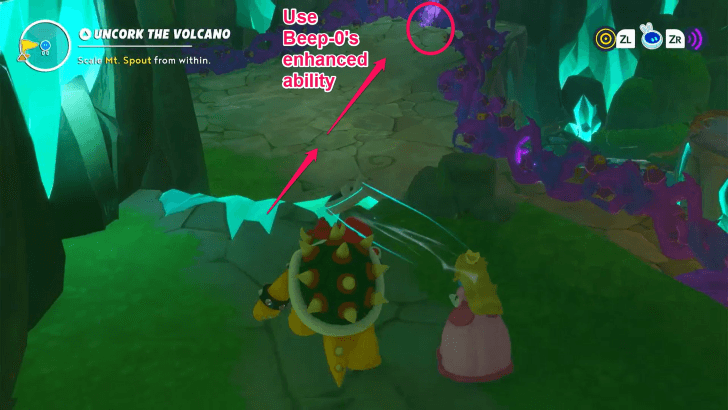 Mario Rabbids Sparks Of Hope - 4 Uncork The Volcano Crystal Ramp Clear Purple Vines