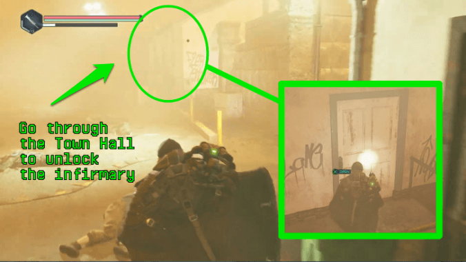 Hell is Us - Go through the Town Hall to unlock the Phramacy at the back