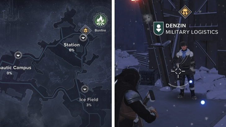Talk to Denzin at Jiangshi Metro to start Ice Field Phantoms