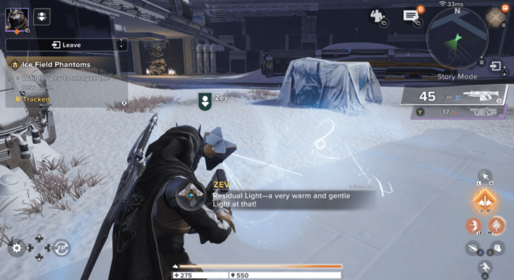 Zev analyzing the glowing light