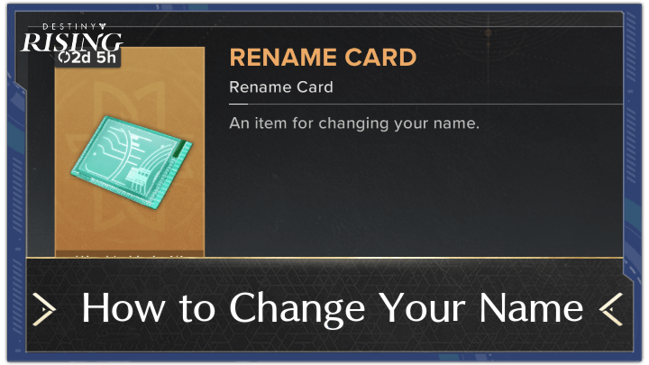 Destiny Rising - How to Change Your Player Name