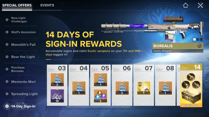 Bon Voyage Charms Log In Rewards